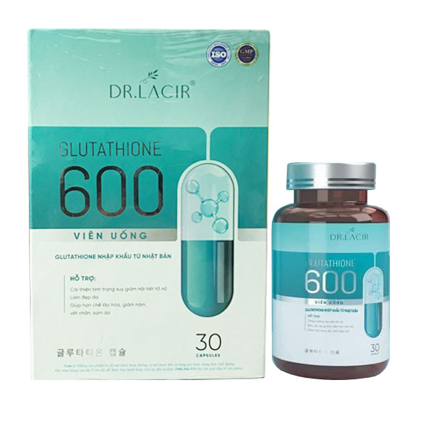 Viên uống trắng da ngừa nám cấp tốc Glutathione 600 Dr.Lacir Nhật Bản